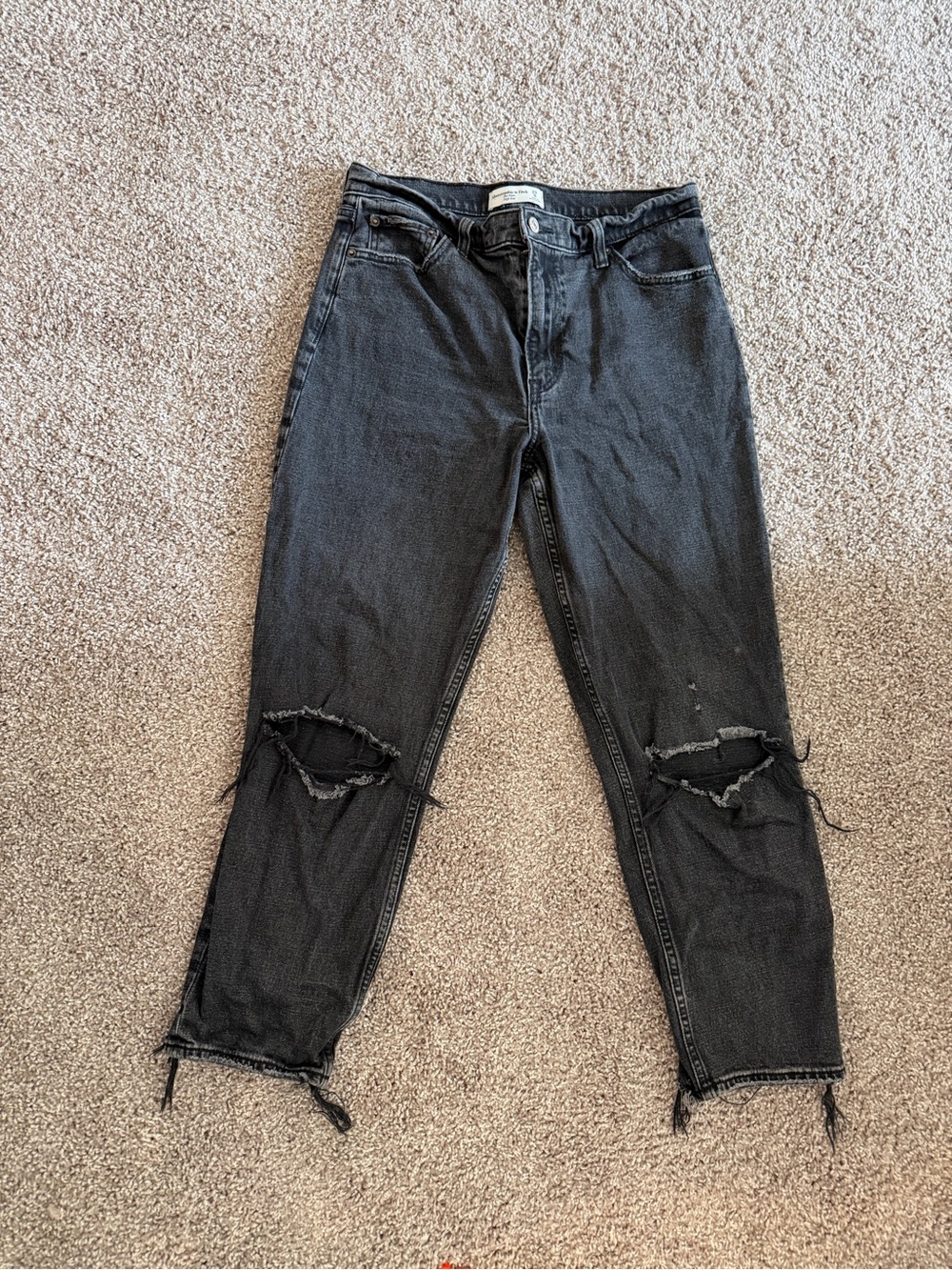 Abercrombie & Fitch Black Distressed “The Mom” Jeans